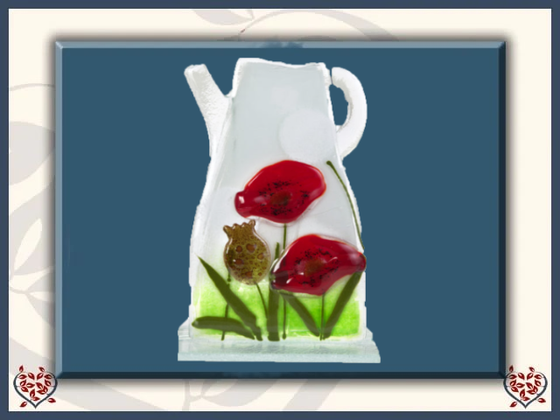 PITCHER ~ RED FLOWER | Nobile Glass