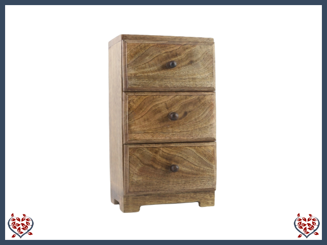 3 DRAWER PLAIN CHEST | Wooden Home Accessories