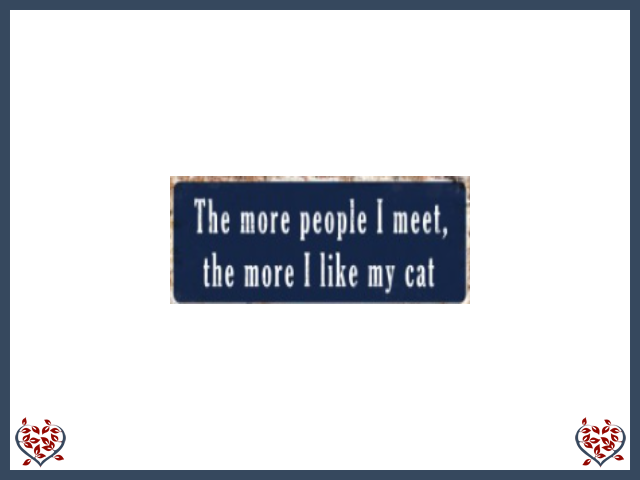 THE MORE PEOPLE I MEET, THE MORE I LIKE MY CAR ~ METAL SIGN |  Wall Decor