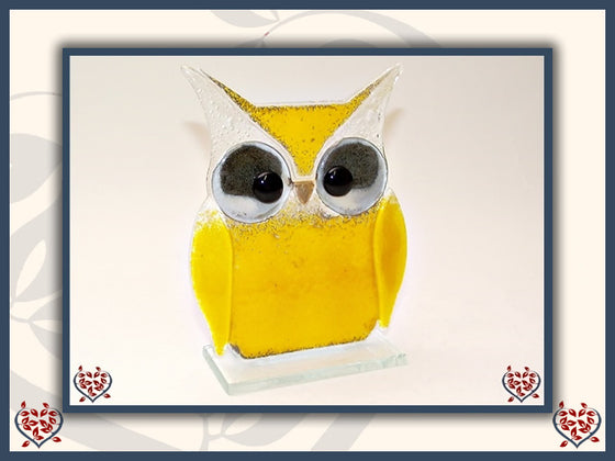 OWL SMALL ~ YELLOW | Nobile Glass Animal - Paul Martyn Interiors