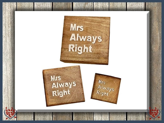 MRS ALWAYS RIGHT - WOODEN BOX | Wooden Boxes & Bowls