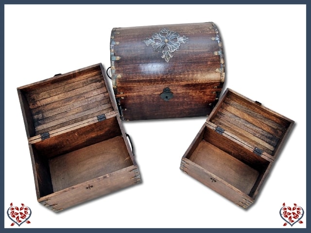 DOMED BOX WITH METAL OVERLAY - WOODEN BOX | Wooden Boxes & Bowls